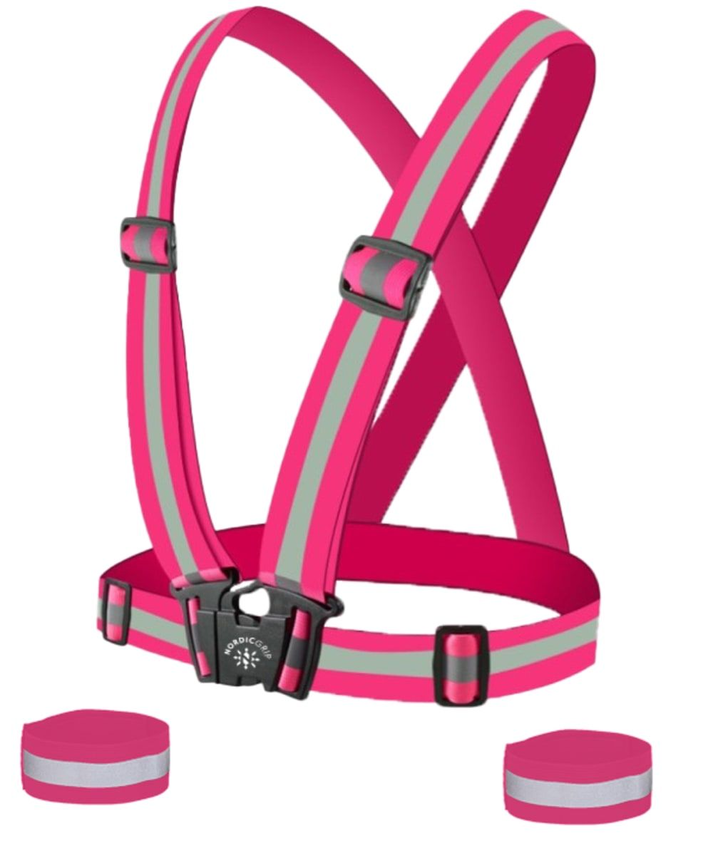 Nordic Grip Kids' Reflective Cross Belt Incl. 2 Band Pink