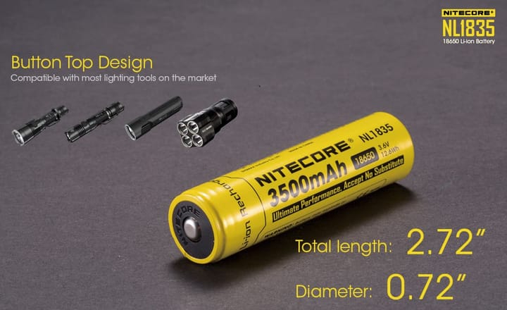 Nitecore Oppladbart Batteri NL1835 18650 3500mah Nitecore