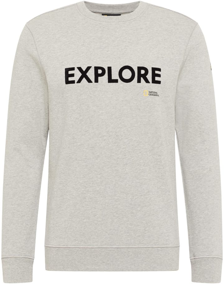 National Geographic Crew Neck With New Characteristic Flag Light Grey Melange National Geographic
