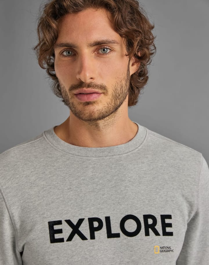National Geographic Men's Crew Neck Sweat Light Grey Melange National Geographic