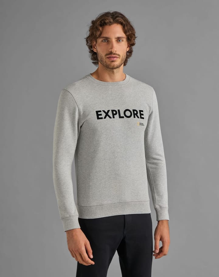 National Geographic Men's Crew Neck Sweat Light Grey Melange National Geographic