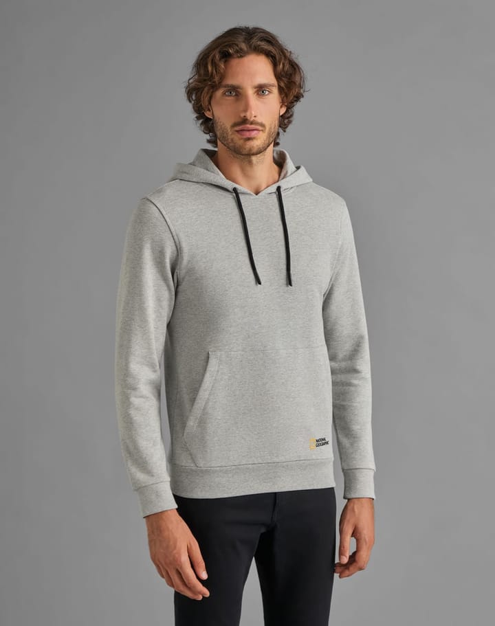 National Geographic Unisex Hoody With Logo At Left Front Side light grey melange National Geographic