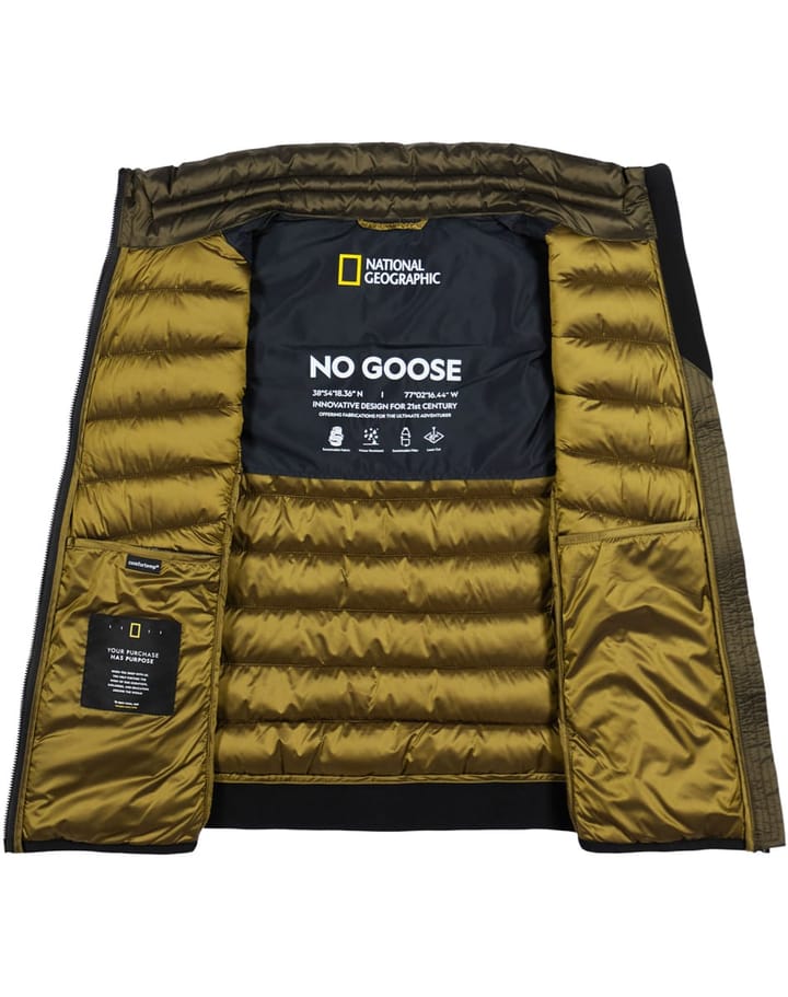 National Geographic No Goose Zipped Vest With Filler Moss National Geographic