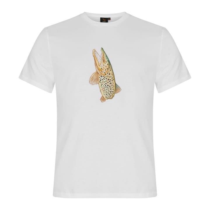 Nordic Hawk Trout Tee Unisex White Nordic Hawk