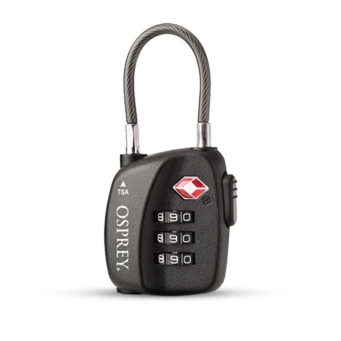 Osprey Tsa 3 Dial Cable Lock Black Osprey