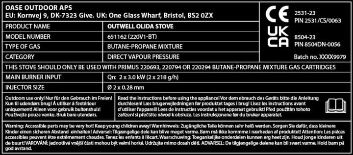 Outwell Olida Stove Silver Grey Outwell