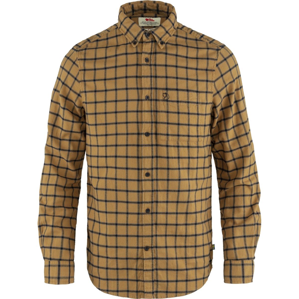 Fjällräven Övik Flannel Shirt M Buckwheat Brown-Dark Navy