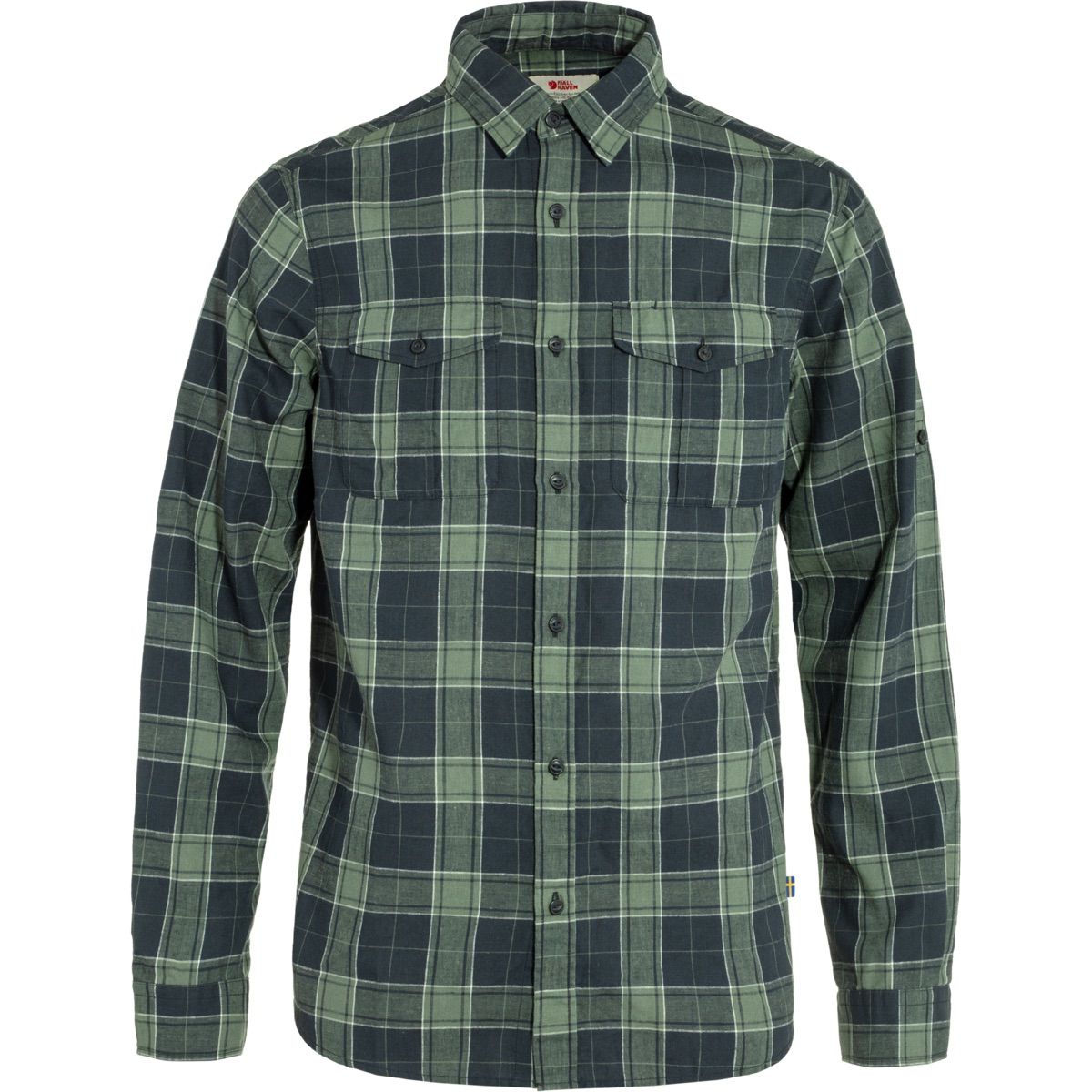 Fjällräven Men's Övik Travel Long Sleeved Shirt Dark Navy/Patina Green