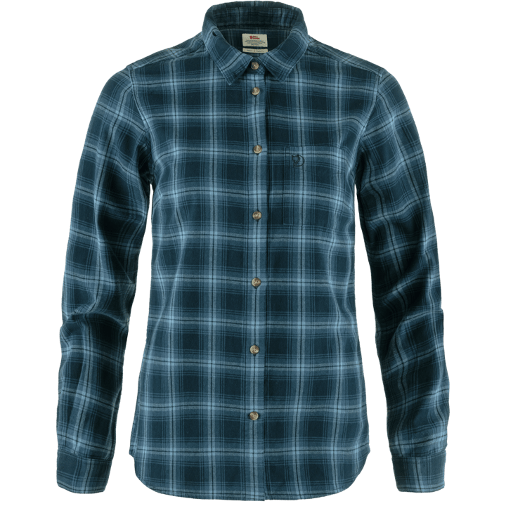 Fjällräven Women's Övik Flannel Shirt Dark Navy-Indigo Blue Fjällräven