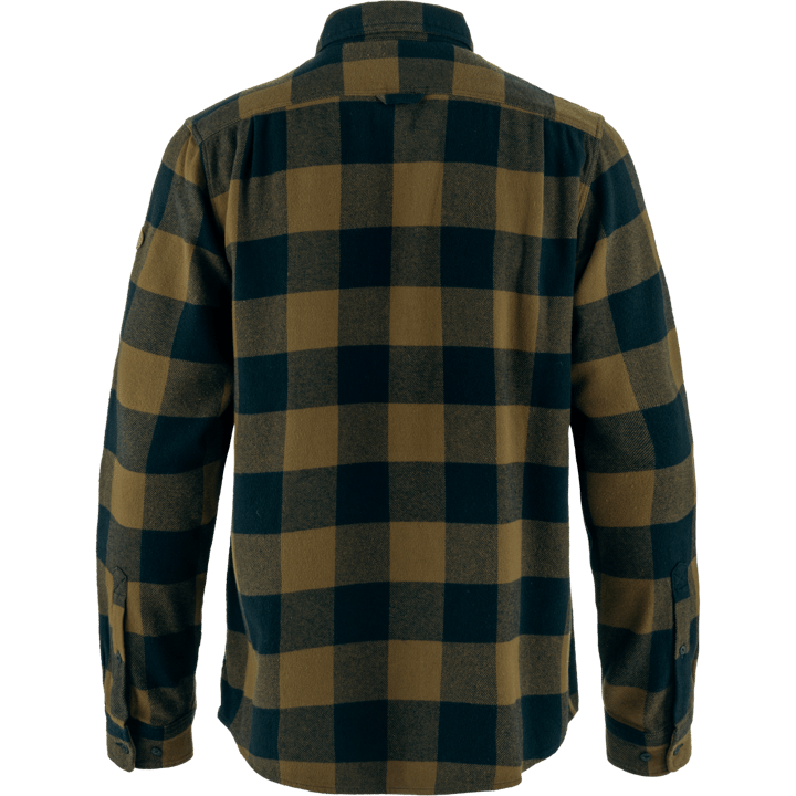 Fjällräven Men's Övik Heavy Flannel Shirt Wood Brown-Dark Navy Fjällräven