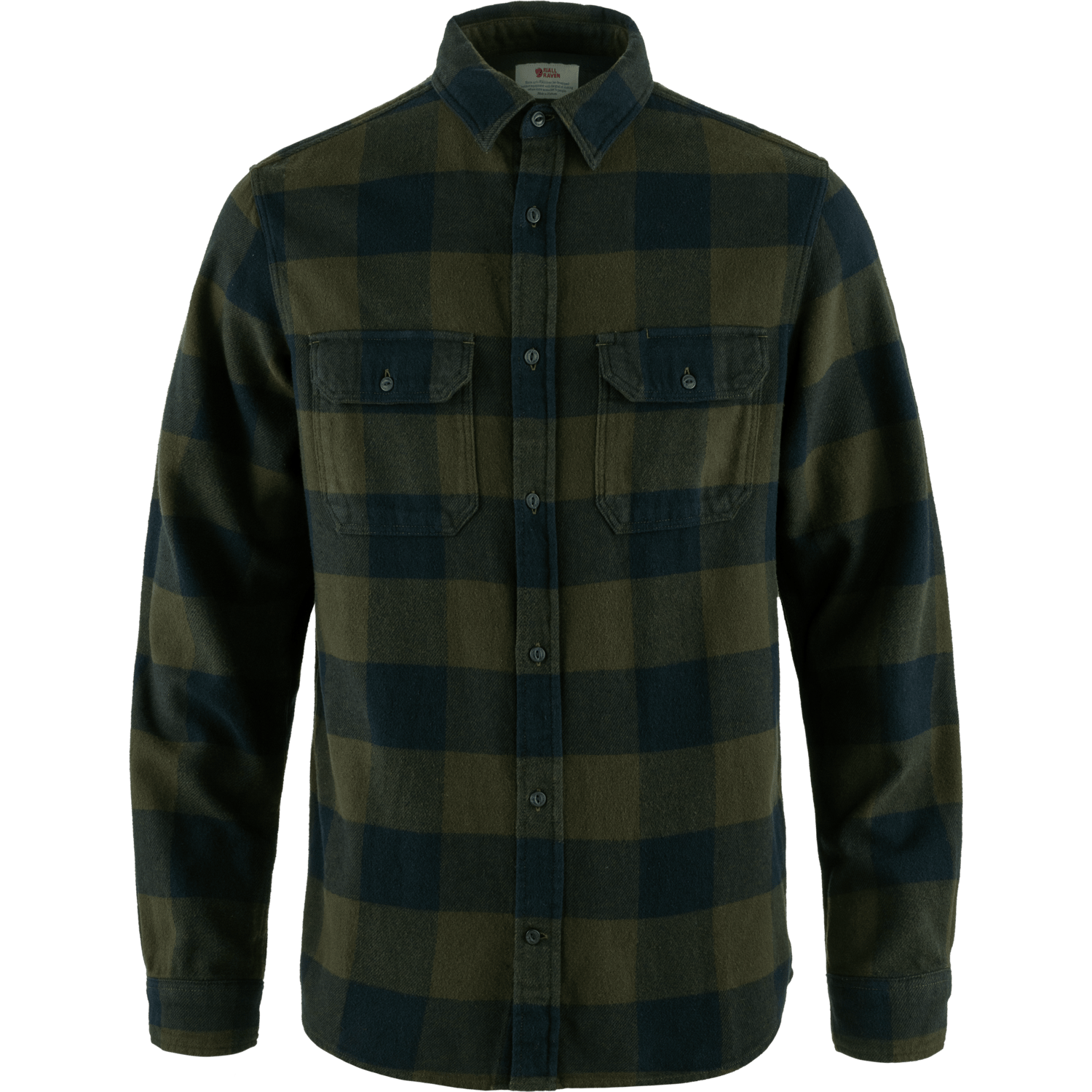 Fjällräven Men's Övik Heavy Flannel Shirt Deep Forest-Dark Navy