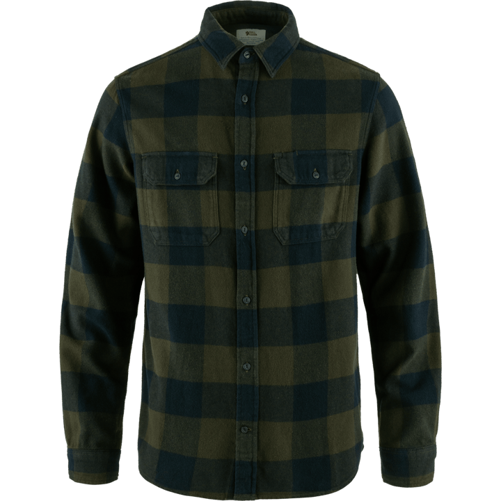 Fjällräven Men's Övik Heavy Flannel Shirt Deep Forest-Dark Navy Fjällräven