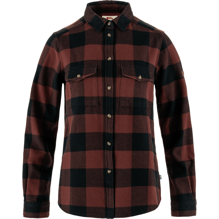 Fjällräven Women's Övik Heavy Flannel Shirt Dark Navy-Maroon Fjällräven