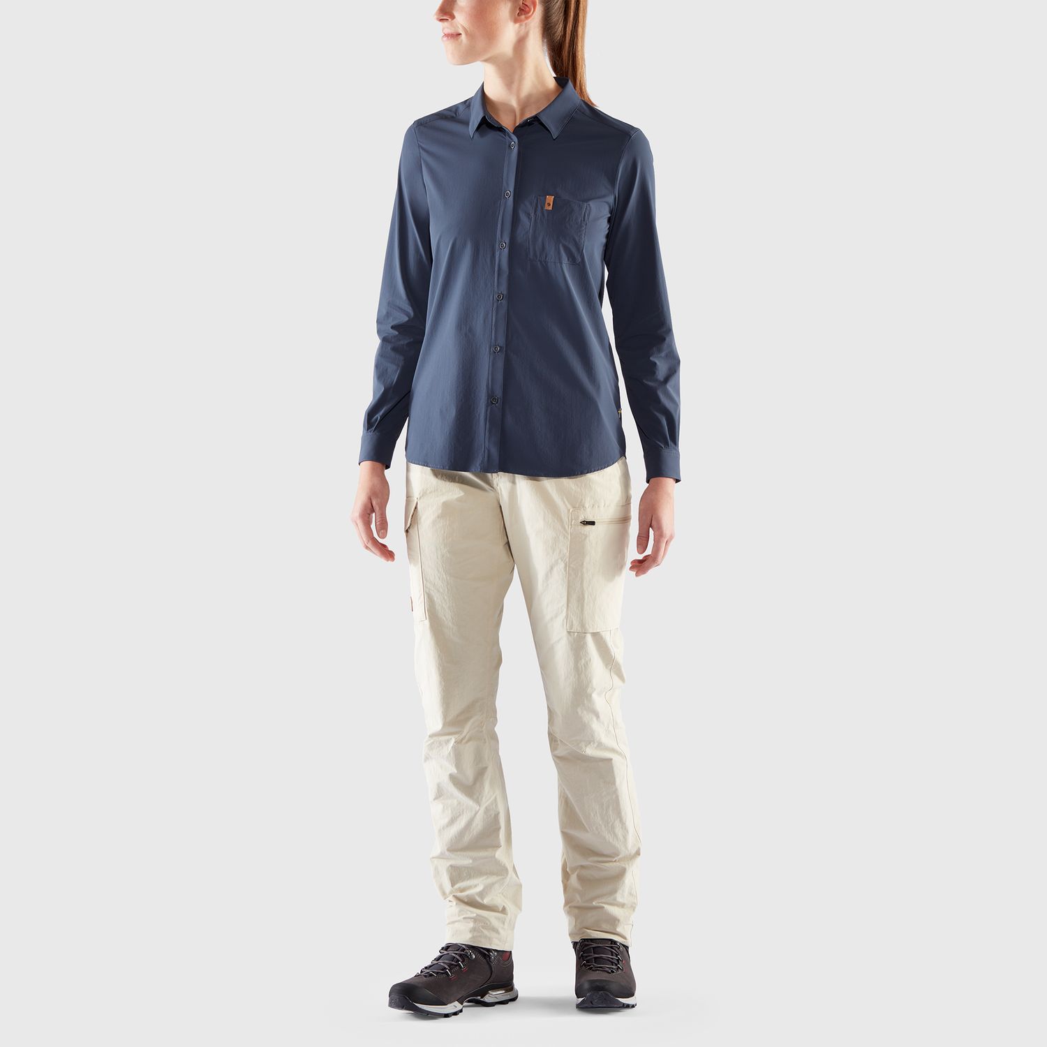Fjällräven Women's Övik Lite Shirt Long Sleeve Navy