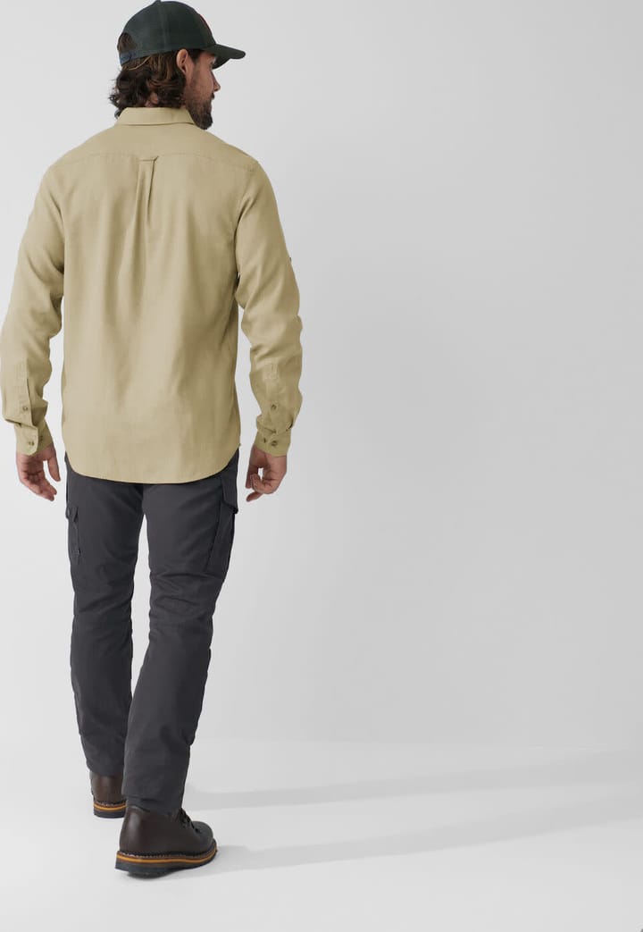 Fjällräven Men's Övik Travel Long Sleeved Shirt Sand Stone Fjällräven