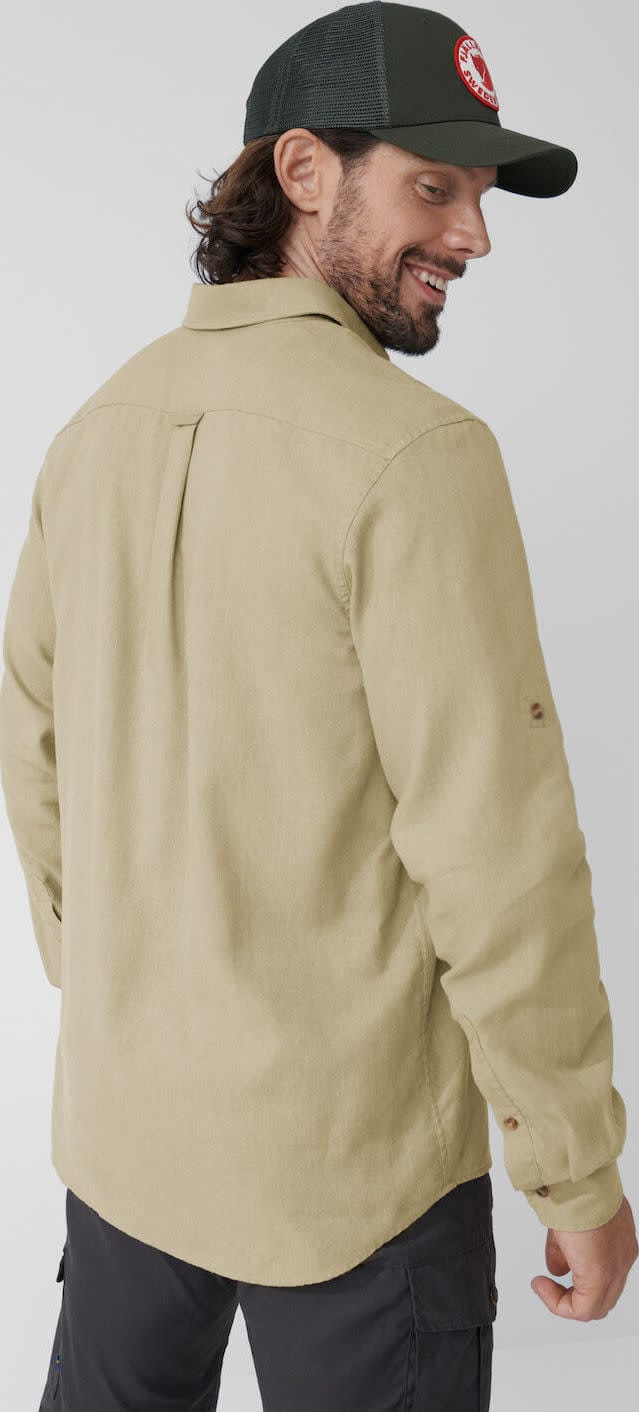 Fjällräven Men's Övik Travel Long Sleeved Shirt Sand Stone Fjällräven