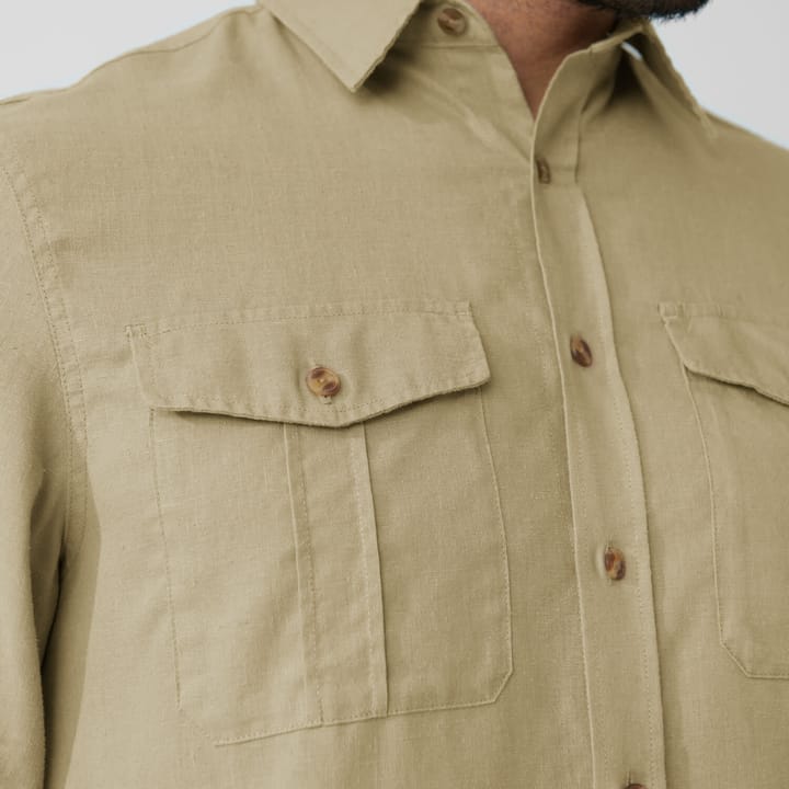 Fjällräven Men's Övik Travel Long Sleeved Shirt Sand Stone Fjällräven
