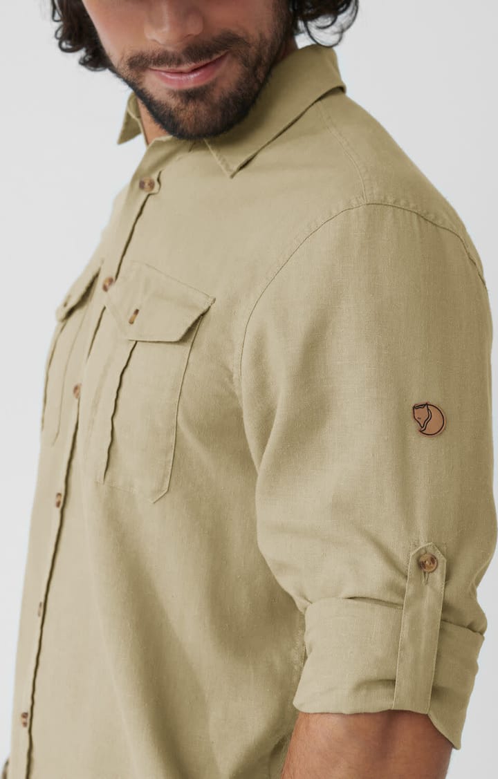 Fjällräven Men's Övik Travel Long Sleeved Shirt Sand Stone Fjällräven