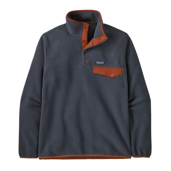 Patagonia Men's Lightweight Synchilla Snap-T Fleece Pullover Smolder Blue W/Burnished Red Patagonia Patagonia Men's Lightweight Synchilla Snap-T Fleece Pullover Smolder Blue W/Burnished Red Patagonia