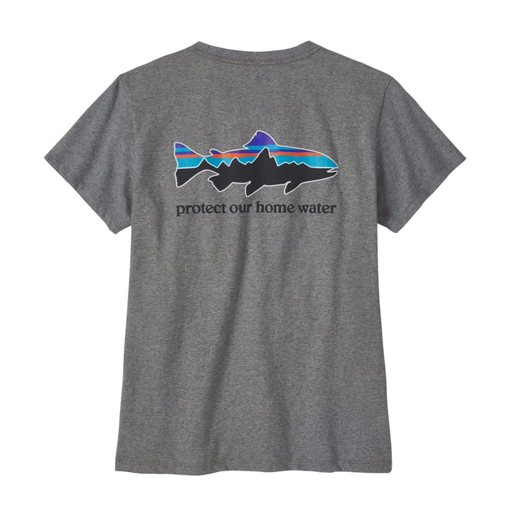 Patagonia W's Home Water Trout Pocket Responsibili-Tee Gravel Heather Patagonia
