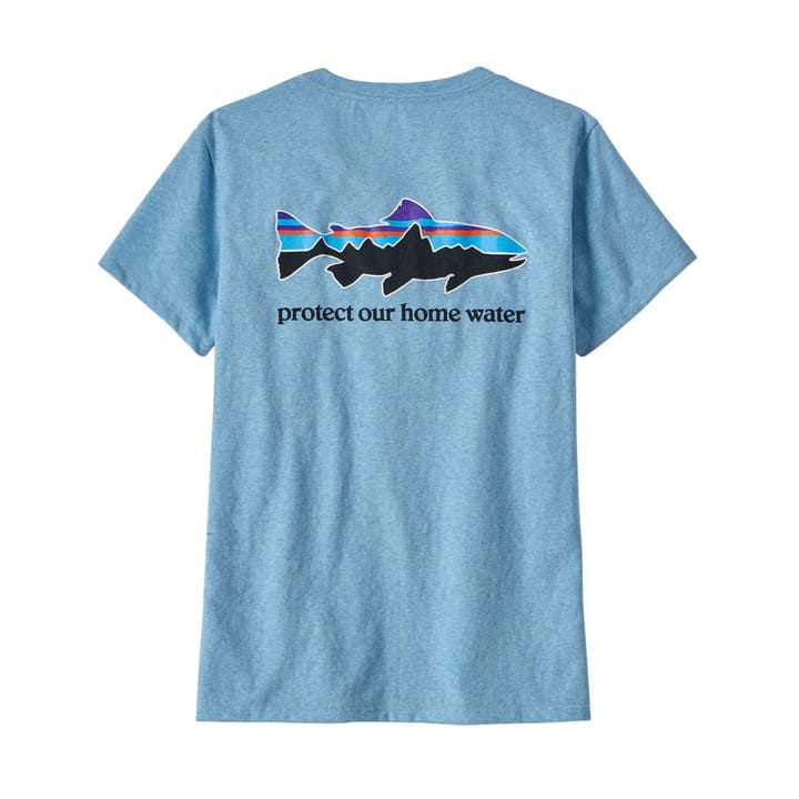Patagonia W's Home Water Trout Pocket Responsibili-Tee Lago Blue Patagonia Patagonia W's Home Water Trout Pocket Responsibili-Tee Lago Blue Patagonia