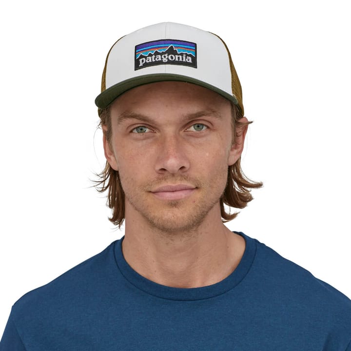 Patagonia P-6 Logo Trucker Hat White W/Kelp Forest Patagonia Patagonia P-6 Logo Trucker Hat White W/Kelp Forest Patagonia