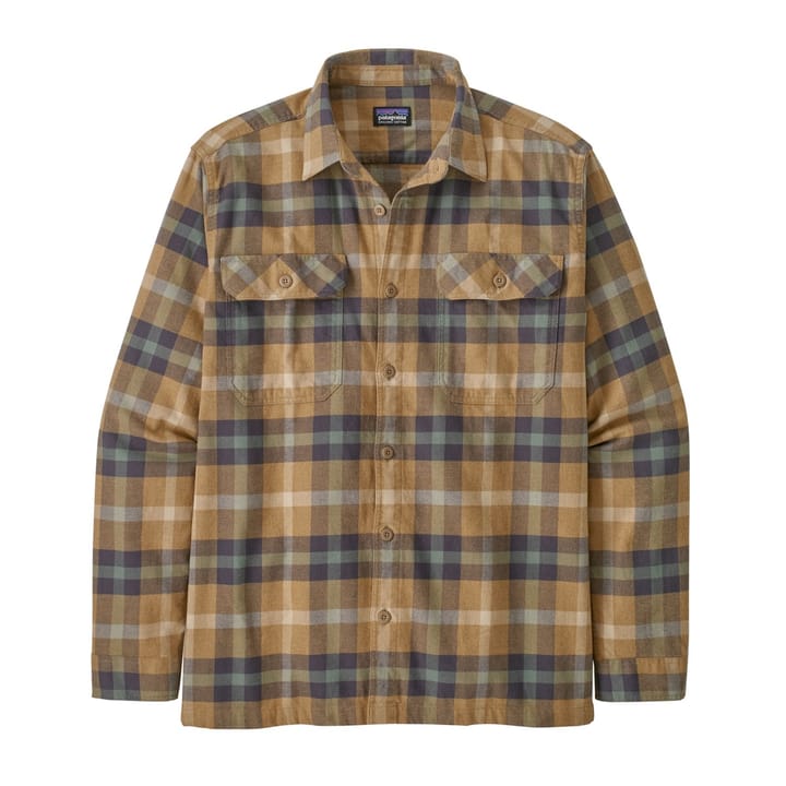 Patagonia Men's Long Sleeved Organic Cotton Midweight Fjord Flannel Shirt Forage: Mojave Khaki Patagonia