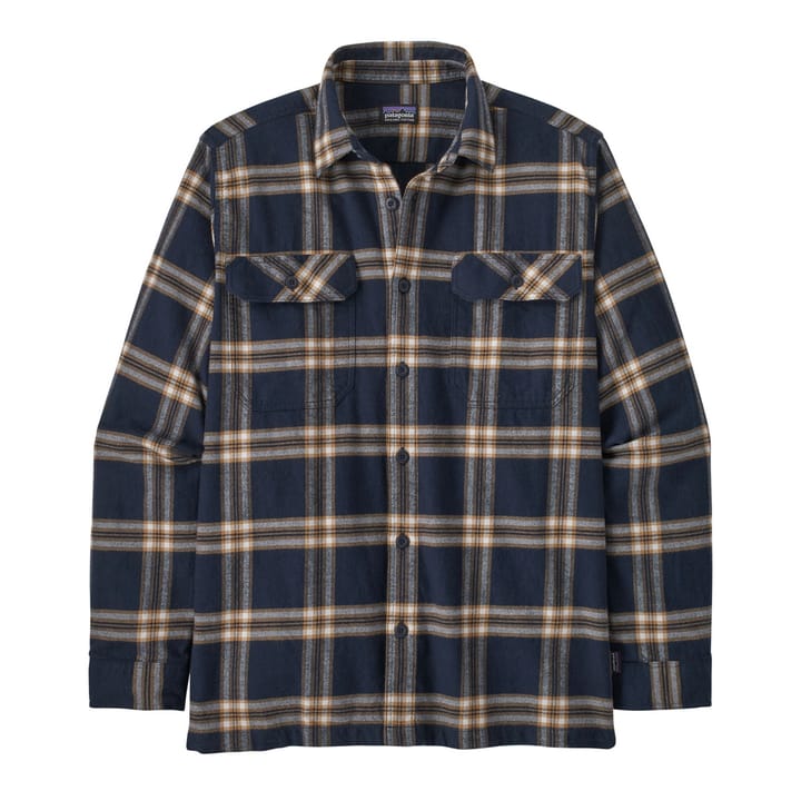Patagonia Men's Long Sleeve Organic Cotton Midweight Fjord Flannel Shirt North Line: New Navy Patagonia