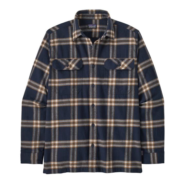 Patagonia M's L/S Organic Cotton Mw Fjord Flannel Shirt North Line: New Navy Patagonia