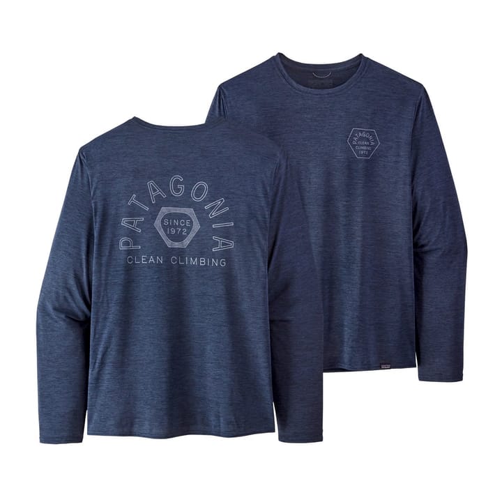 Patagonia M's L/S Cap Cool Daily Graphic Shirt Clean Climb Hex: New Navy X-Dye Patagonia Patagonia M's L/S Cap Cool Daily Graphic Shirt Clean Climb Hex: New Navy X-Dye Patagonia