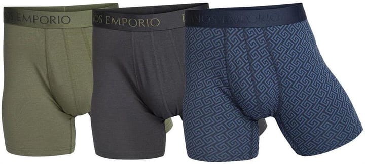 Panos Emporio 3pk Base Bamboo Boxer Olive/Grey/Blue Meander Panos Emporio