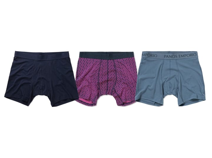 Panos Emporio PE 3PK BASE BAMBOO BOXER NAVY/NAVY MEANDER-CERICE/BLUESTEEL Panos Emporio