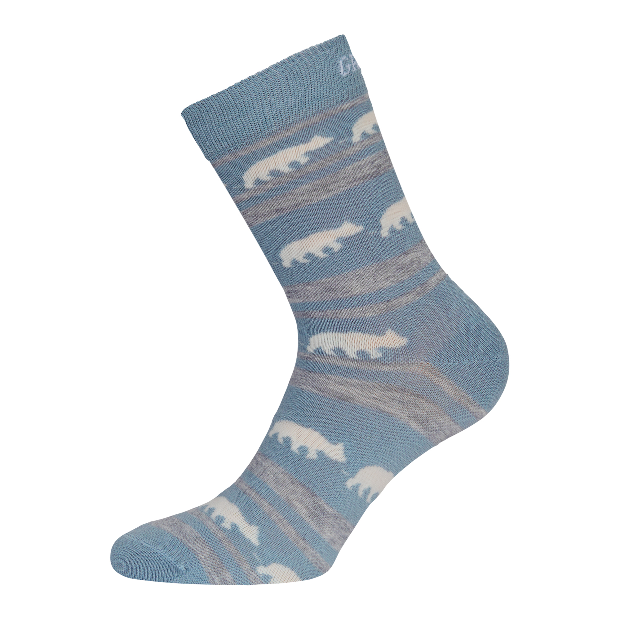Gridarmor Striped Bear Merino Socks Blue Shadow