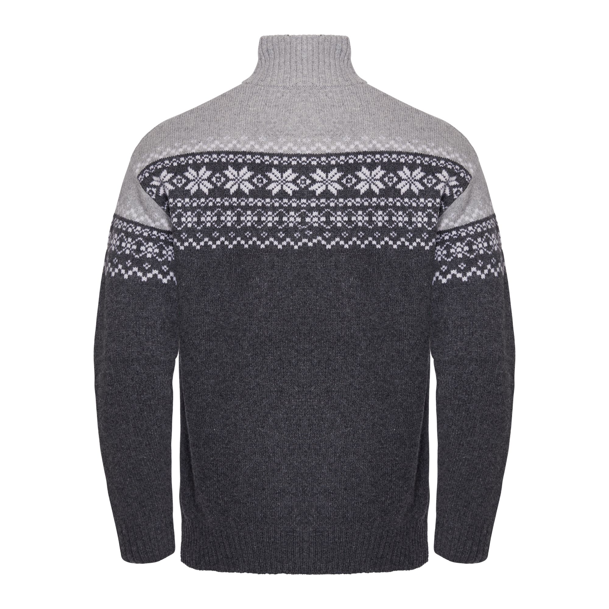 Gridarmor Men's Snøkrystall Half Zip Ullgenser Dark Grey/Light Grey/White