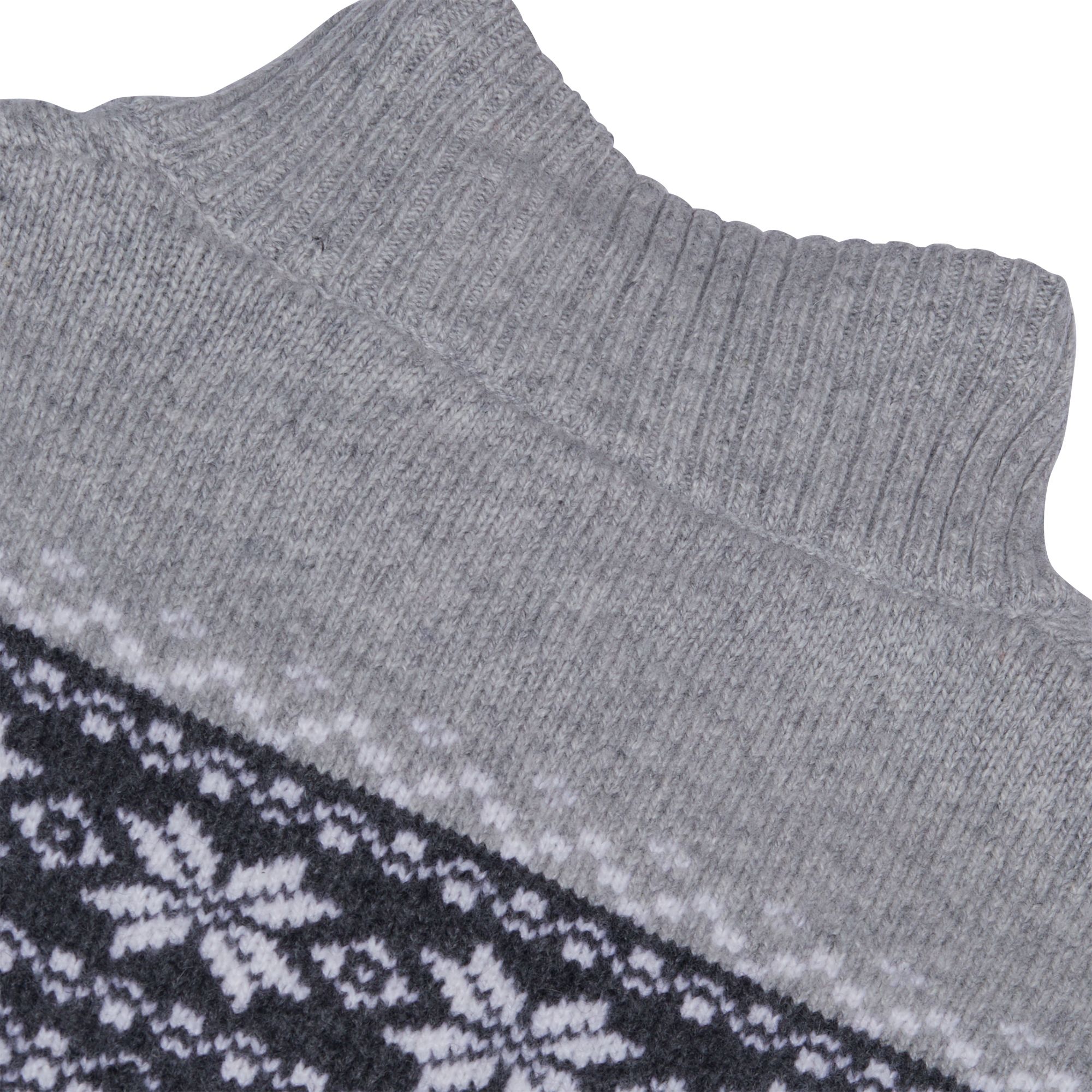 Gridarmor Men's Snøkrystall Half Zip Ullgenser Dark Grey/Light Grey/White
