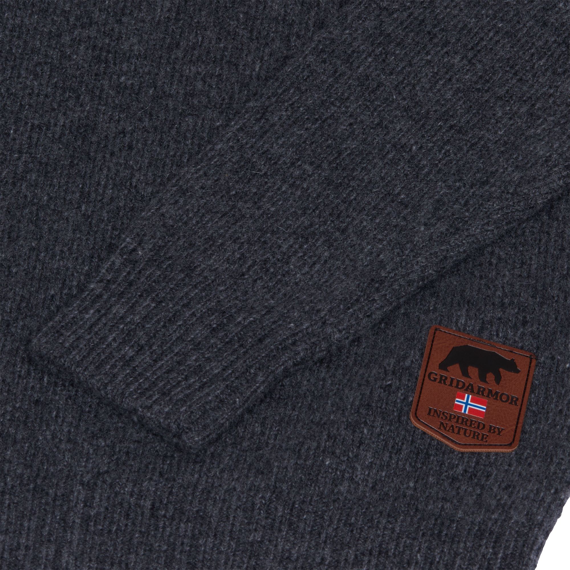 Gridarmor Men's Snøkrystall Half Zip Ullgenser Dark Grey/Light Grey/White