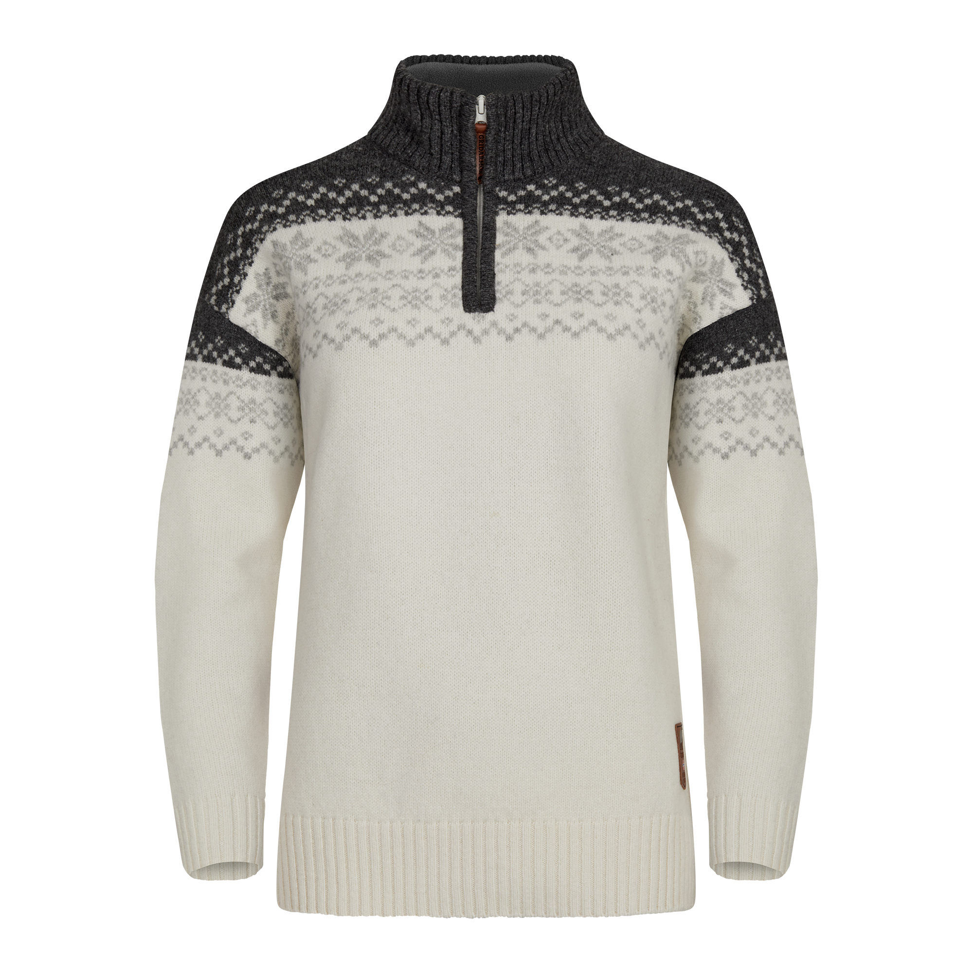 Gridarmor Women’s Snøkrystall Half Zip Ullgenser White/Dark Grey/Light Grey