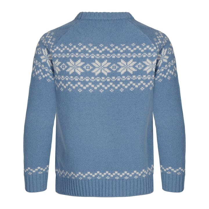 Gridarmor Kids' Snøkrystall Round Neck Ullgenser Lt. Blue/White Gridarmor