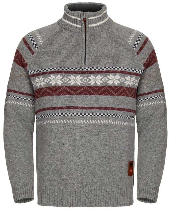 Gridarmor Men's Snøstjerne Half Zip Ullgenser Grey Melange Gridarmor