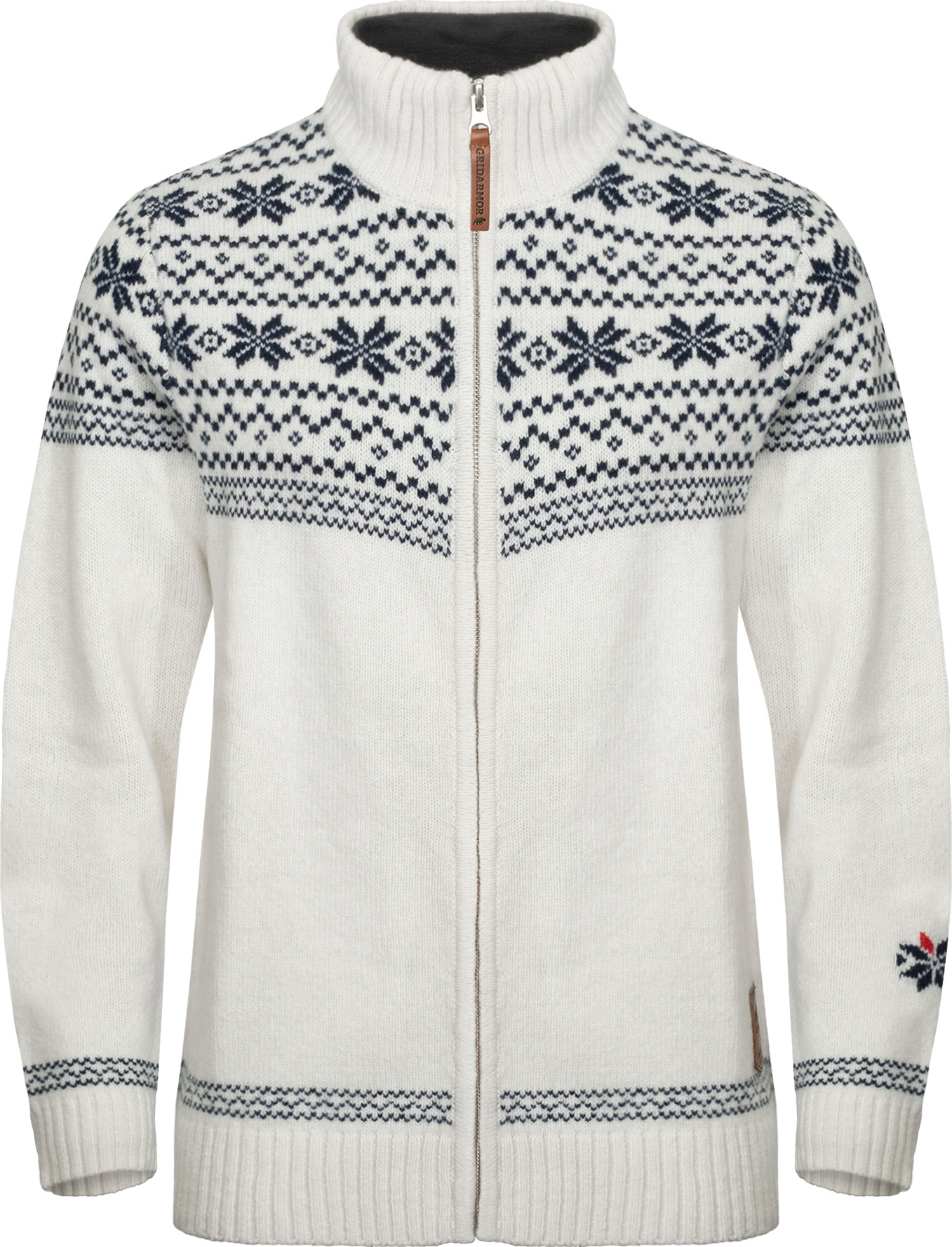 Gridarmor Women's Snøstjerne Full Zip Ullgenser  Bright White Langermede trøyer M