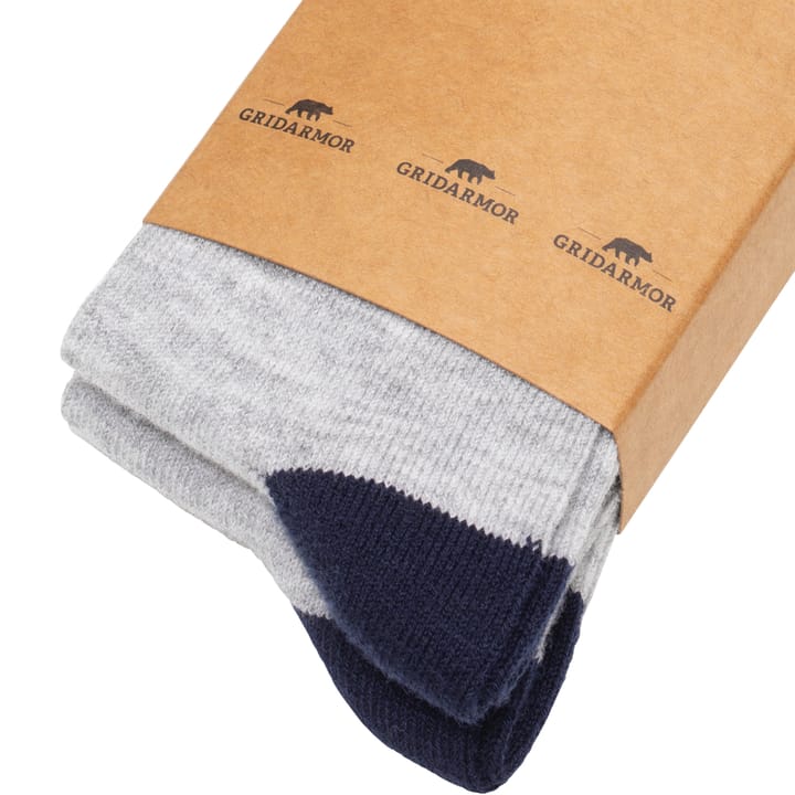 Gridarmor Heritage Merino Socks 2p Jr Lt. Grey/Dk Navy/White Gridarmor