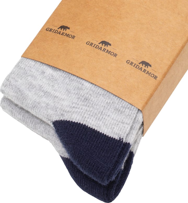 Gridarmor Heritage Merino Socks 2p Jr Light Grey/Dk Navy/White Gridarmor
