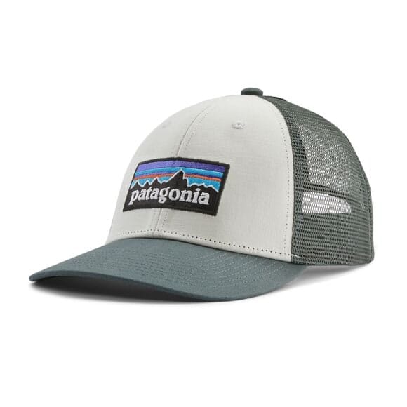 Patagonia P-6 Logo LoPro Trucker Hat White W/Nouveau Green
