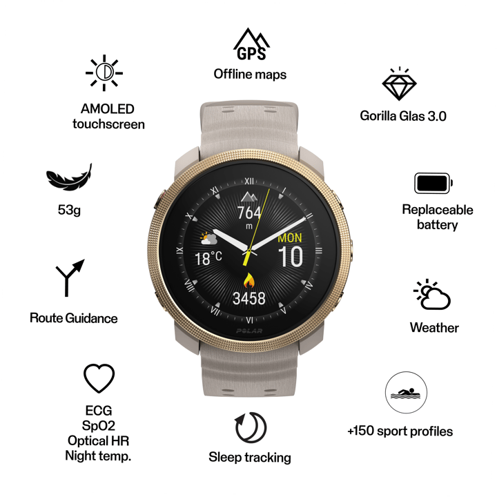 Polar Vantage M3 Greige Sand Polar