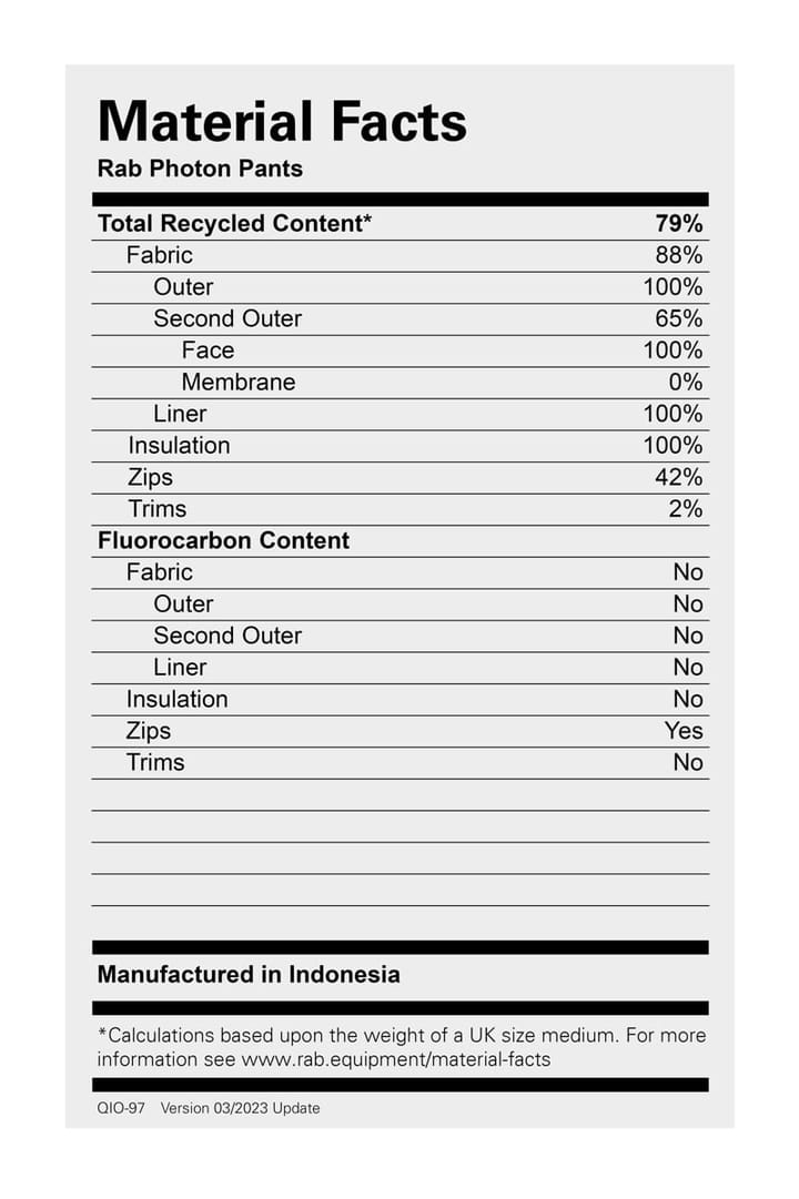 Rab Photon Pants Black Rab