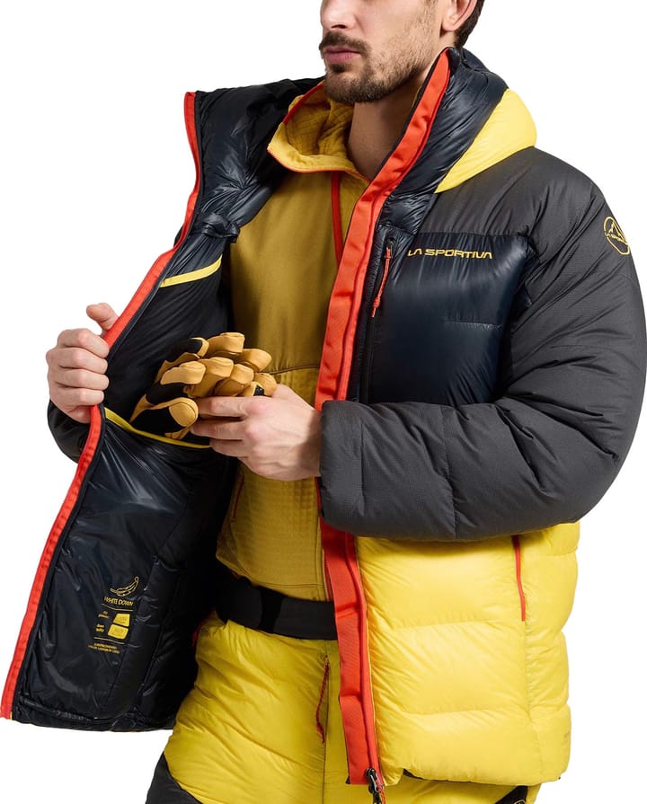 La Sportiva Men's Olympus Tech Down Parka Black/Yellow La Sportiva