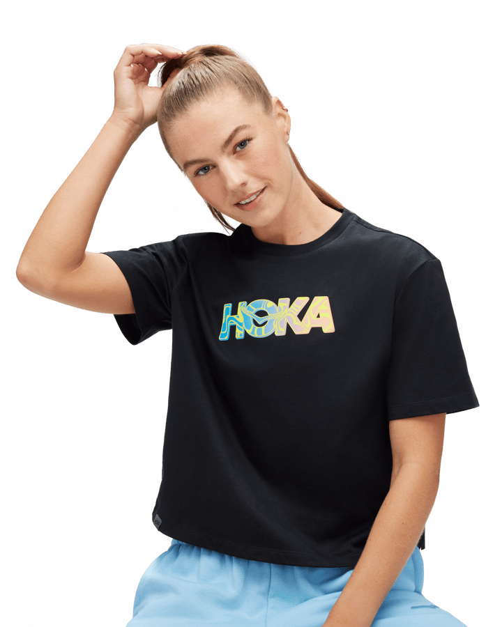Hoka Women's Topo Logo Short Sleeve Black Hoka
