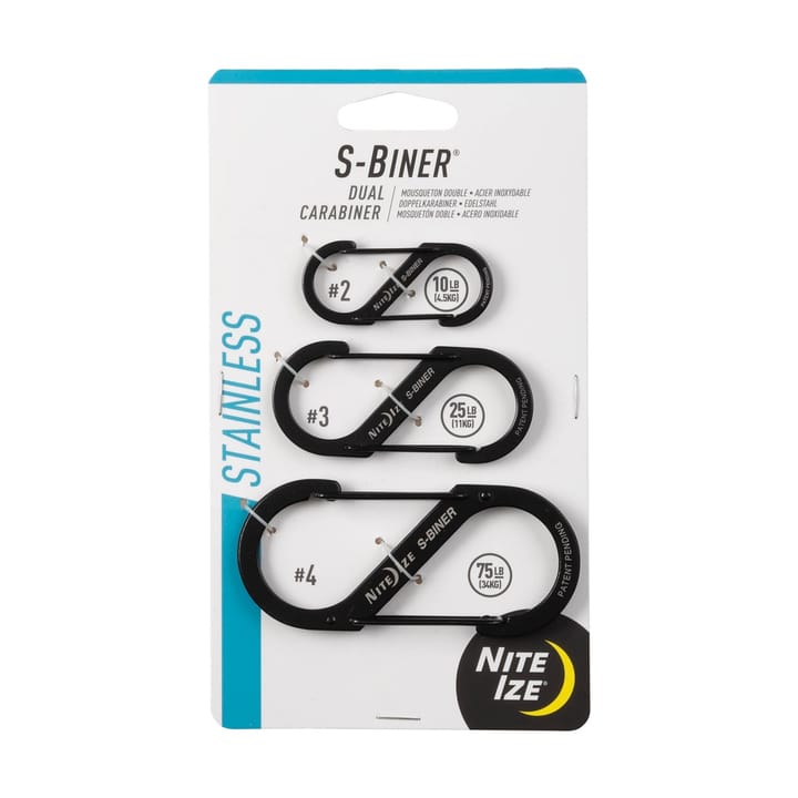Nite Ize S-Biner® Stainless Steel Dual Carabiner Combo - 3 Pack Black Nite Ize
