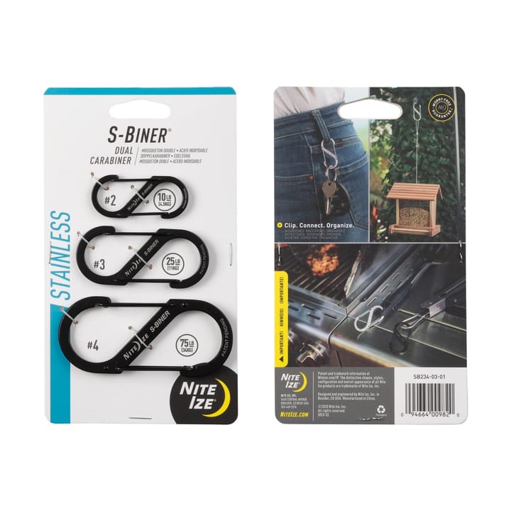 Nite Ize S-Biner 3-pack Basic Black Nite Ize Nite Ize S-Biner 3-pack Basic Black Nite Ize