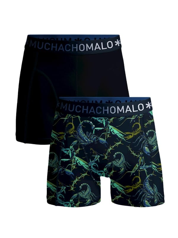 Muchachomalo 1010 Scorpion-01 2pk Boxer Print/Solid Muchachomalo